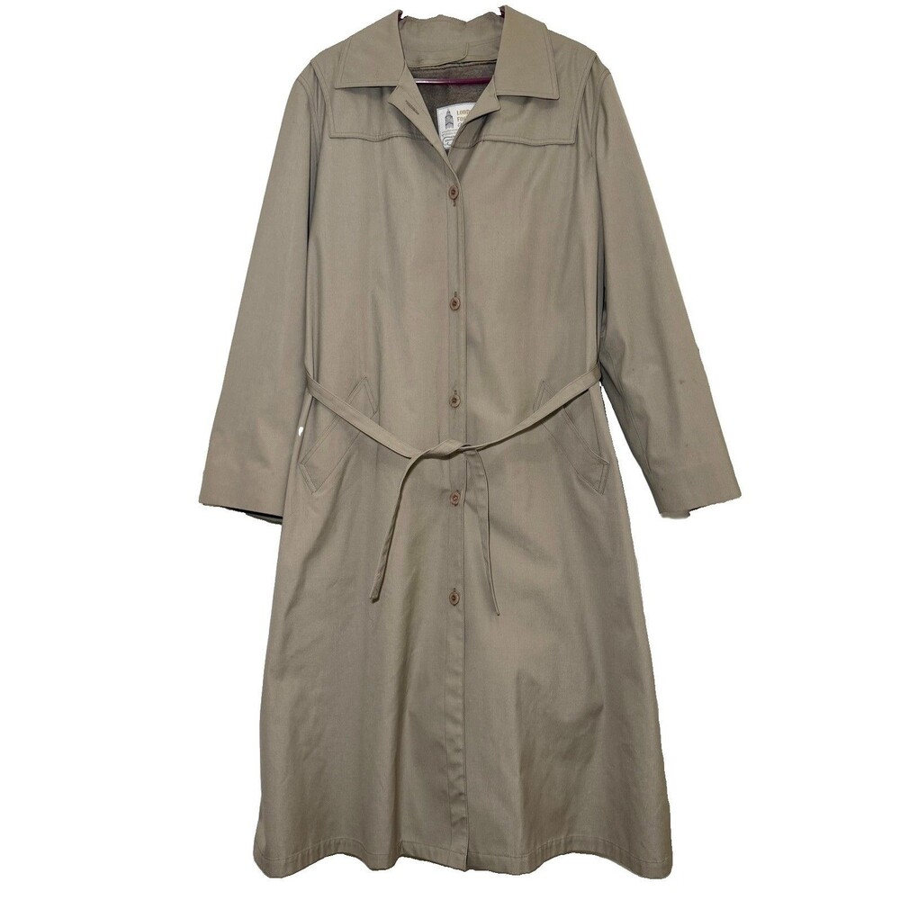 Vintage London Fog Maincoats Trench Coat Women’s 22 Tall Khaki Belted Line